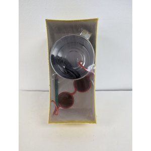 Box of Tin Cup Mug, Shoestrings, Small Sunglasses, Pencil